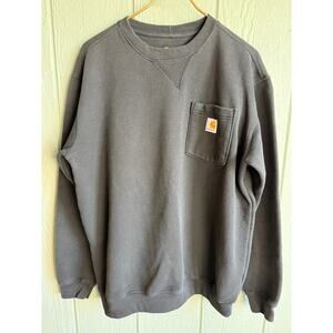 Carhartt Original Fit Midweight Crewneck Pocket Sweatshirt, Medium Charcoal